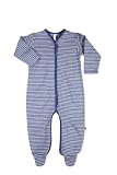 Green Baby Long Sleeve Fine Stripe Sleepsuit (12 - 18 Months, Navy Stripe)