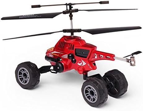 3.5ch Rc Helicopters Air/land Amphibious Missile Launch Multi-function Fighter Rc Toys,red By Sven