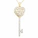 10k Yellow Gold Heart Key Diamond Pendant (1/3 cttw, I-J Color, I3 Clarity), 18\