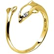 Solid 14K Yellow Gold .02 Carat Genuine Diamond Dolphin Adjustable Toe Ring