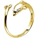 Solid 14K Yellow Gold .02 Carat Genuine Diamond Dolphin Adjustable Toe Ring