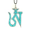 Om Symbol German Silver Turquoise Pendant