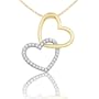 10k Yellow and White Gold Linked Diamond Heart Pendant (1/10 cttw, H-I Color, I2 Clarity), 18"