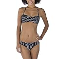 Mossimo&reg; Black Polka Dot Twisted Bandeau Swimwear- Black