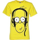 Simpsons Bright Homer with Headphones Men's T-Shirt