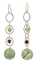 Gold Overlay Sterling Silver Prehnite, Peridot and Pink Tourmaline Earrings