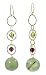 Gold Plated Sterling Silver Prehnite, Peridot and Pink Tourmaline Earrings