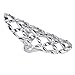 Fashion Punk Style Rhinestone Hollow Fingers Ring-Silver