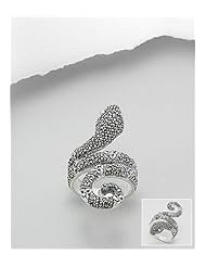 Snake Marcasite Ring In 92.5 Sterling Silver