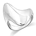 925 Sterling Silver Polish Finish Contemporary Design Wave Ring - Size 9