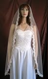 1 Tier Diamond White Mantilla Lace Waltz Bridal Veil