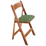 Solid Ranch Oak Poker Chair With Green Nylon Upholstery by Trademark Comm