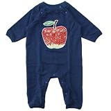 Mademoiselle papillon BIG APPLE Raglan All in One 【ネイビーsize:70】