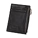 Foryee Genuine Leather Slim Mini Front Pocket Wallet With Zipper for Men and Women