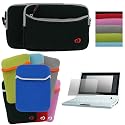 2n1 Combo - Premium Laptop Just Fit Neoprene Sleeve Case Cover - Bundle with LCD Screen Protector for Asus 7 Inch Eee eeepc 8G 4G 2G Surf (Laptop NOT included)