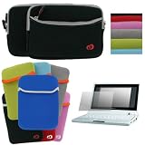 2n1 Combo - Premium Laptop Just Fit Neoprene Sleeve Case Cover - Bundle with LCD Screen Protector for Asus 7 Inch Eee eeepc 8G 4G 2G Surf (Laptop NOT included) Image