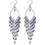 Amethyst Gemstone Silver Earrings 5 Inches