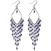Amethyst Gemstone Silver Earrings 5 Inches