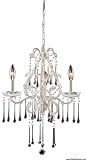 IMAGE OF 3 Light Chandelier In Antique White And Clear Crystal