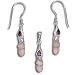 Jewelry : Sterling Silver Pink Shell Drop with Rhodolite Garnet Pendant and Earrings Set by Sajen