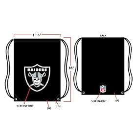 NFL Drawstring Backpack - Oakland Raiders Draw String Cinch Sack