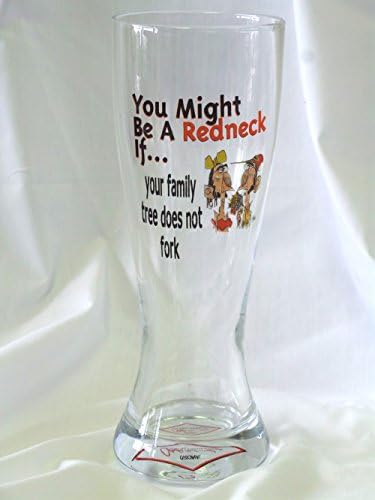 JEFF FOXWORTHY "YOU MIGHT BE A REDNECK IF" 24OZ. GLASS BEER PILSNER - FAMILY TREE