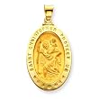 14k St. Christopher Medal Oval Pendant