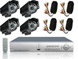 Electronics : 4 x Camera Day/Night Infrared CCD Cameras with 25m Night Vision Range and 160GB DVR Package with Motion Detection - Great Indoor and Outdoor solution