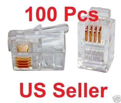 UbiGearRj11 6p4c Modular Plugs 100 Pieces Pcs LOT Cat3 Telephone Connector End