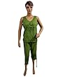 Holiday Wear Bohemian Embroidered Green Sleevless Blouse with Capri Holiday Wear Bohemian Embroidered Green Sleevless Blouse with Capri