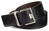 Calvin Klein Men's 38mm Reversible Flat Strap Belt With Heat Crease, Black/Brown, 34