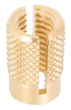 M6 x 1.0 Int. Thd., .500 Lg., Headless, E-Z Lok Press Inserts for Plastics, Brass (1 Each)