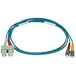 10Gb Fiber Optic Cable, ST/SC, Multi Mode, Duplex - 1 Meter (50/125 Type) - Aqua