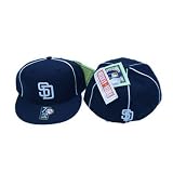 San Diego Padres MLB Navy and White Stripes Cooperstown Collection Fitted Baseball Hat / Cap