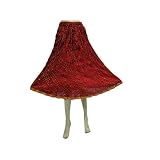 Womens Boho Ruby Red Crinkled Skirt with Blue Print Cotton Skirts India 30"