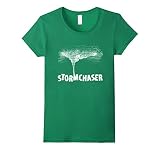 Women's Storm Chaser T-Shirt. Stormchaser Tornado Storm Tee Medium Kelly Green