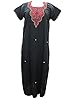 Kaftan Dress Caftan Black Cotton Embroidered Kaftans Nighty M