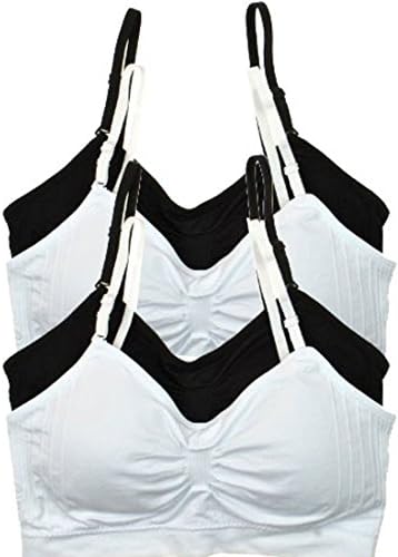 2 or 4 PACK: Seamless Removable Strap Bras,One Size,4 Pack: Black/Black/White/White.4 Pack: