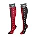 BioWorld Women's Harley Quinn Faux Lace Up Diamond Knee High Socks