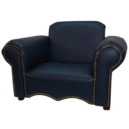 Kitchen: Traditional Child size Chair Navy blue leatherette, by Fantasy Furniture
