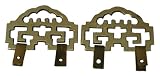 Asian style brass hanger for wall decor - 3.25 x 2, set of 2