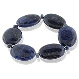 FOJO's Genuine Sodalite Oval Stretch Bracelet