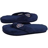 NFL Tennessee Titans Ladies Navy Blue Plush Thong Slippers (9/10)