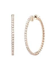 Diamond Hoop Earrings in 14k Rose Gold