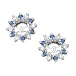 14K White Gold 1/2 ct. Alternating Blue and White Diamond Earring Jackets