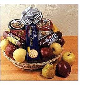 Deluxe Centerpiece Gourmet Fruit Gift Basket by Apples