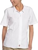 Dickies Women039s Short Sleeve Stretch Oxford Shirt White Medium
