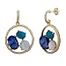 18k Yellow Gold Plated Sterling Silver Lapis Lazuli, Chinese Turquoise, White Shell and Quartz Doubl
