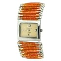 Henderson - PMP 13D - Montre Femme - Quartz analogique - Bracelet Expansible fait de Perles Oranges sur des épingles à Nourrice