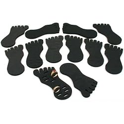12 Black Toe Ring Foot Foam Displays Body Jewelry 5.25"